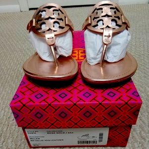 Brand new rose gold Tory Burch sandals
